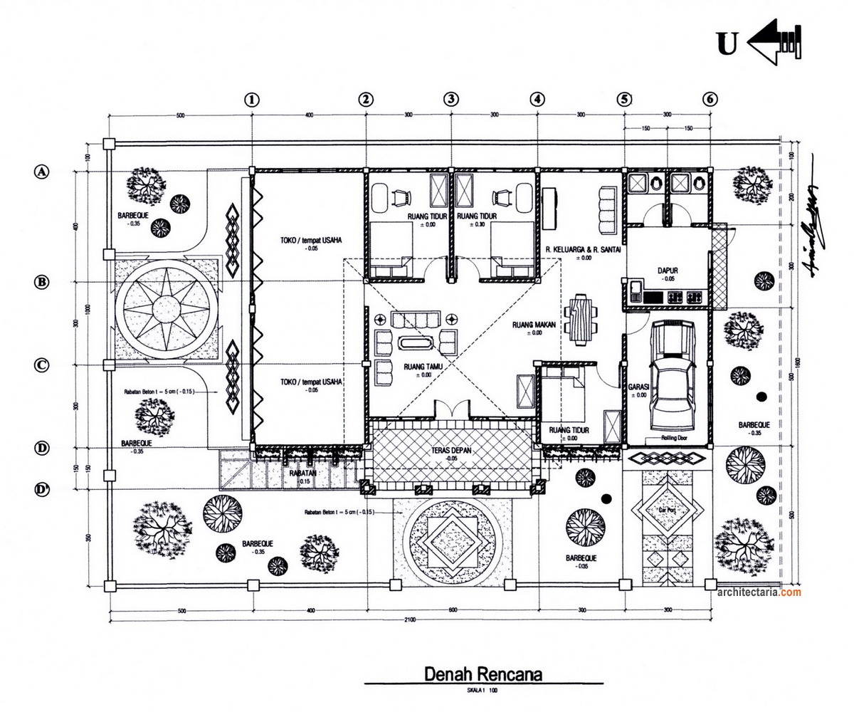 Desain Rumah Dan Ruang Usaha Ruko Rukan 1 Lantai PT