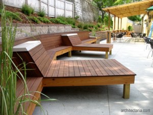 patio dengan outdoor furniture kayu solid