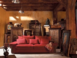 furniture dan aksesoris interior bergaya india