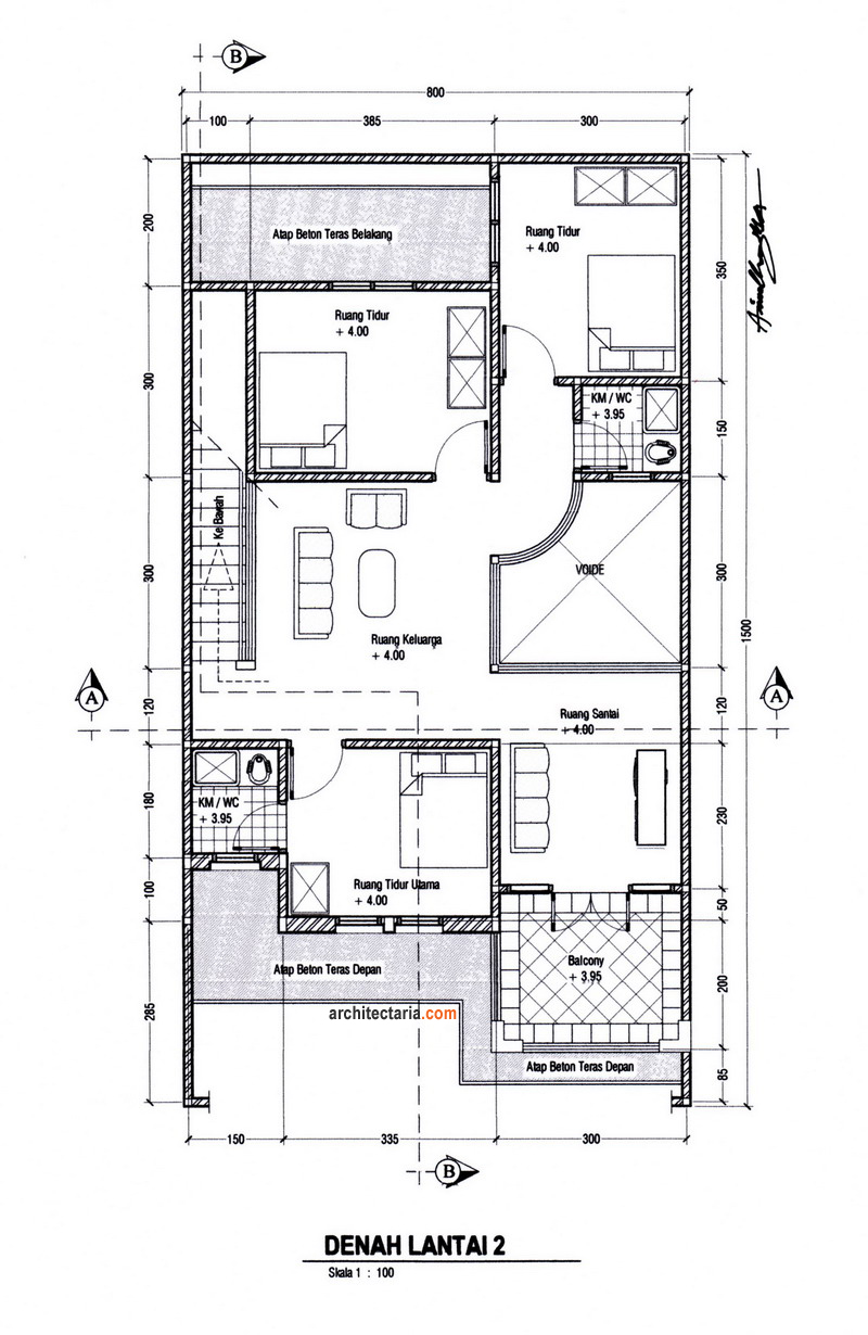 Contoh Gambar Desain Rumah  5x8  Informasi Desain dan Tipe 